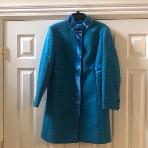 Venus Tourquoise topper/jacket in a tweed pattern.